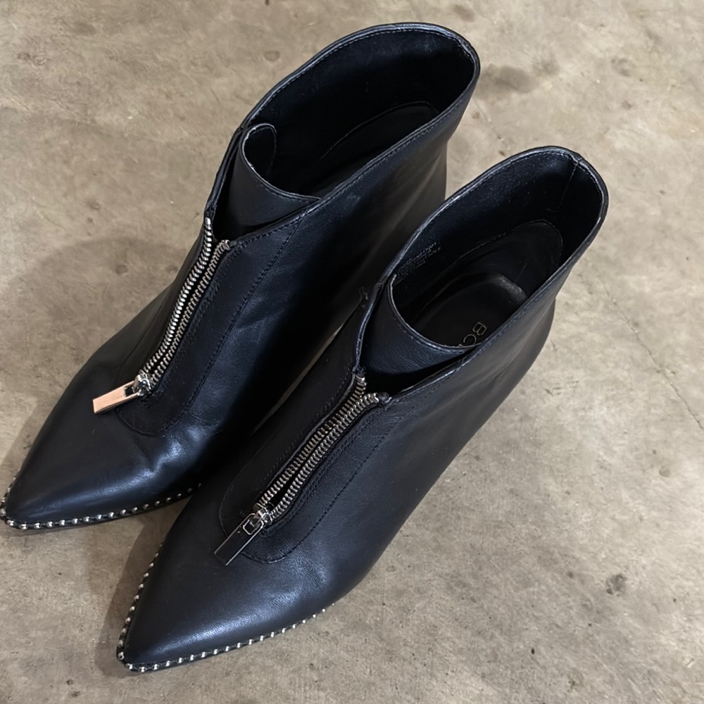 BCBGeneration Black Ankle Booties with Studded Detail